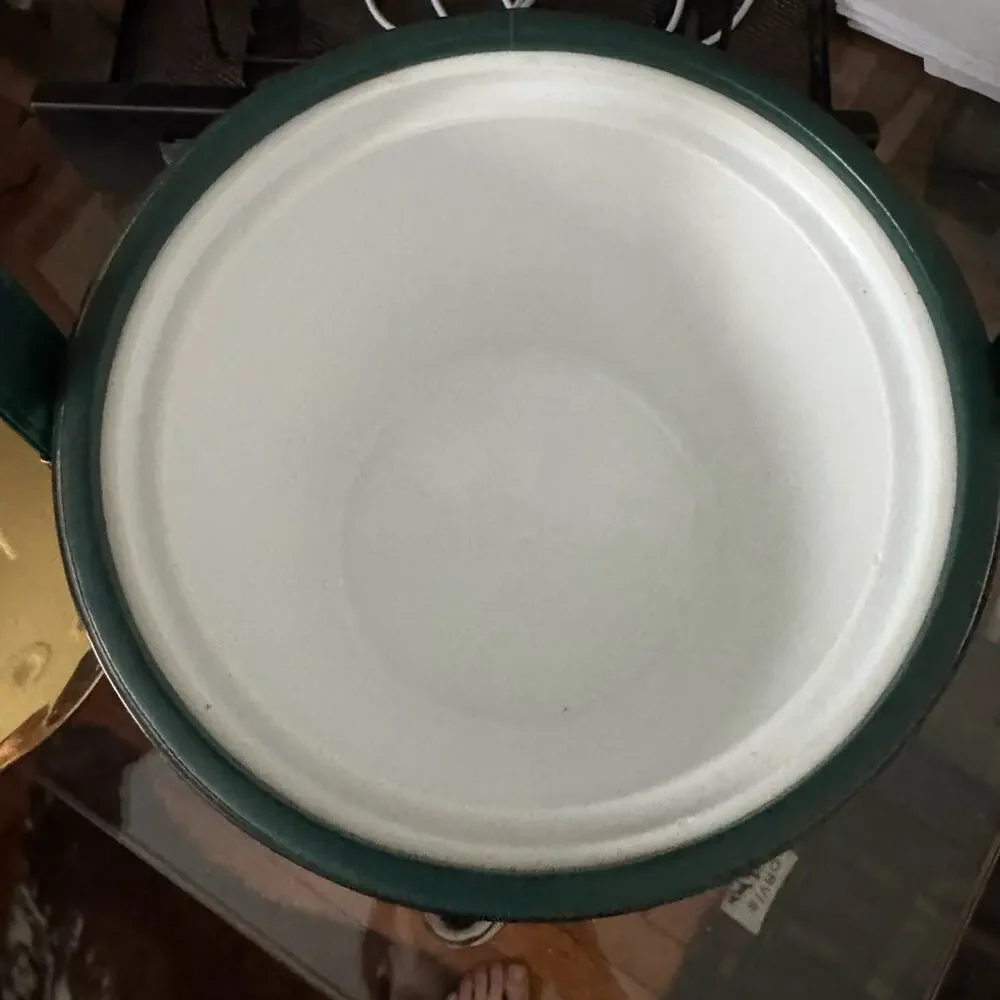 Vintage Kraftware The Greenbrier Resort Ice Bucket Green Gold